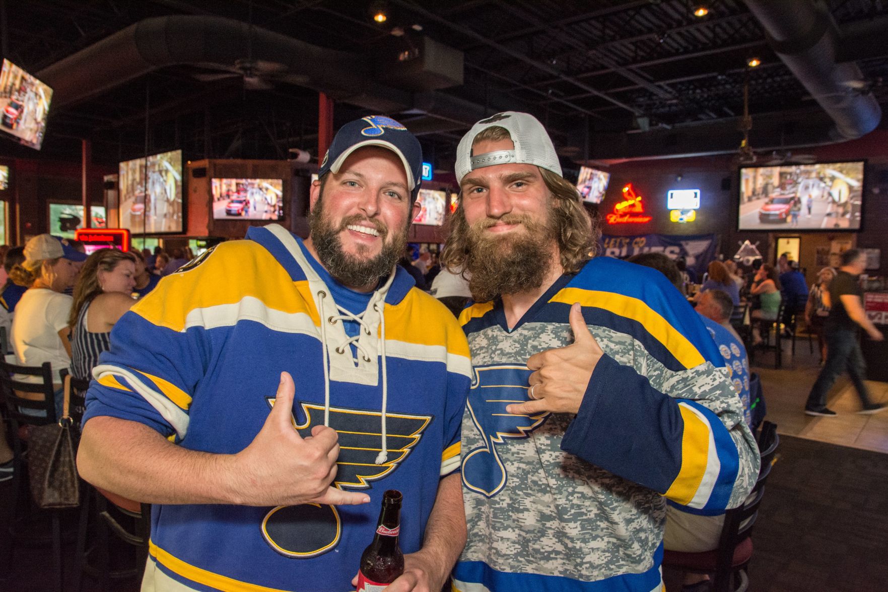 Blues Fans at Hotshots Wentzville during the Stanley Cup Final Game 1